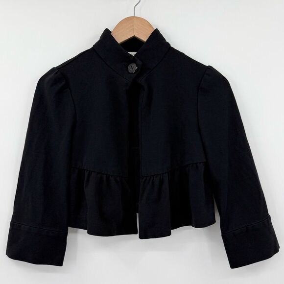 Diane Von Furstenberg Jackets & Blazers - Diane Von Furstenberg Nedia Cropped Peplum Jacket in Black | Size 6